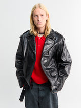 Dries Van Noten - Leather Biker Jacket in Black