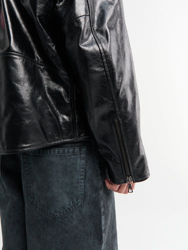 Dries Van Noten - Leather Biker Jacket in Black