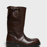Dries Van Noten - Leather Biker Boots in Dark Brown
