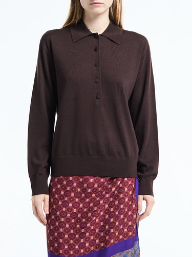 Dries Van Noten - Tuno W.K. Polo in Dark Brown