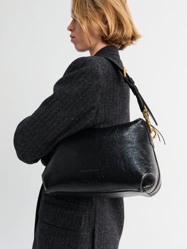 Dries Van Noten - Small Leather Shoulder Bag in Black