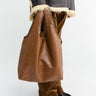 Dries Van Noten - Large Leather Tote Bag in Tan