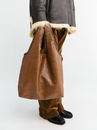 Dries Van Noten - Large Leather Tote Bag in Tan