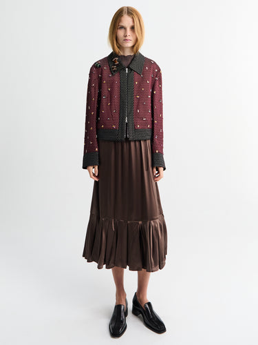 Dries Van Noten - Embellished Jacket in Burgundy
