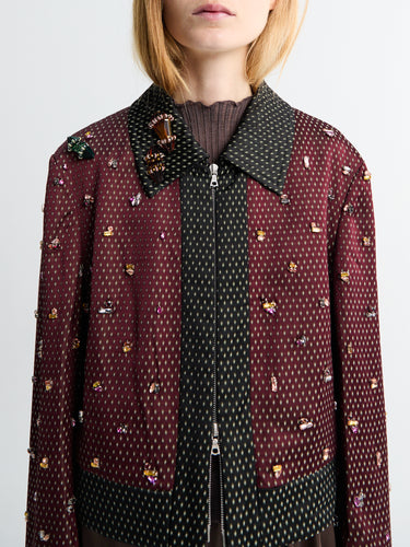 Dries Van Noten - Embellished Jacket in Burgundy