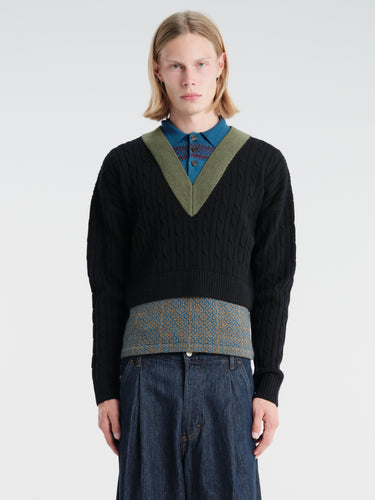 Dries Van Noten - Layered Wool Sweater in Black