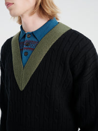 Dries Van Noten - Layered Wool Sweater in Black