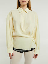 Lemaire - Straight Collar Twisted Shirt in Almond Milk