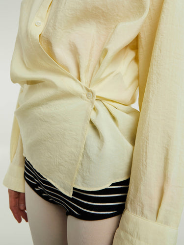 Lemaire - Straight Collar Twisted Shirt in Almond Milk