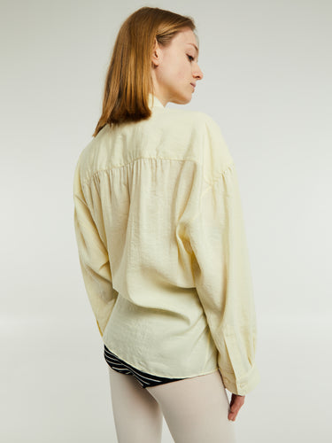 Lemaire - Straight Collar Twisted Shirt in Almond Milk