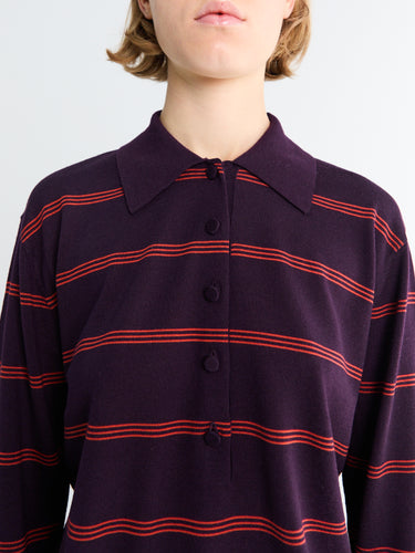 Dries Van Noten - Tuno Stripe Sweater in Dark Purple