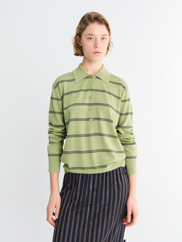 Dries Van Noten - Tuno Stripe sweater in Olive