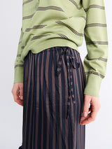 Dries Van Noten - Scotts Ruffle-Trim Striped Skirt in Navy