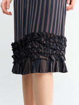 Dries Van Noten - Scotts Ruffle-Trim Striped Skirt in Navy