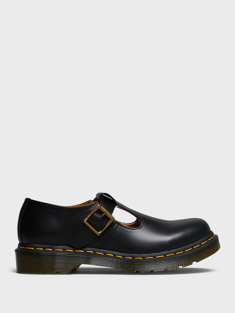 Dr Martens - Polley Shoes in Black Smooth