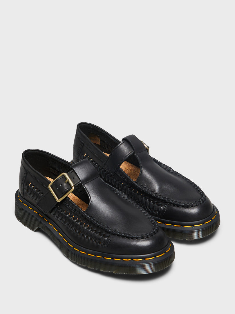 Adrian T Bar Shoes in Black Classic Aniline