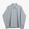Dunst - Unisex Cropped Checked Shirt in Soft Blue Check