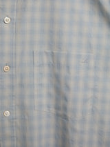 Dunst - Unisex Cropped Checked Shirt in Soft Blue Check