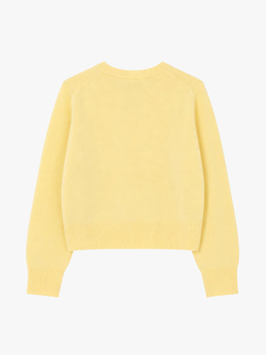 Dunst - Unisex Crewneck Knit Cardigan in Lemon Butter