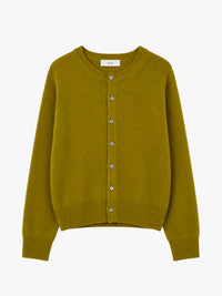 Dunst - Unisex Crewneck Knit Cardigan in Olive Green