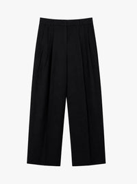 Dunst - Double Pleated Wide Tousers in Black