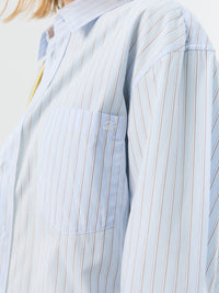 Dunst - Unisex Oversized Striped Shirt in Sky Blue Stripe