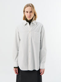 Dunst - Unisex Oversized Striped Shirt in Beige Stripe