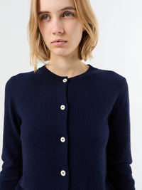 Dunst - Essential Crewneck Knit Cardigan in Dark Navy