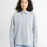 Dunst - Unisex Cropped Checked Shirt in Soft Blue Check