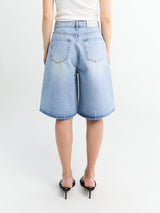 Dunst - Relaxed Bermuda Denim Shorts in Light Blue