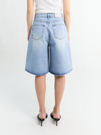 Dunst - Relaxed Bermuda Denim Shorts in Light Blue