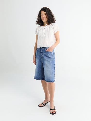 Dunst - Relaxed Bermuda Denim Shorts in Classic Blue