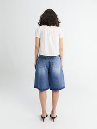 Dunst - Relaxed Bermuda Denim Shorts in Classic Blue