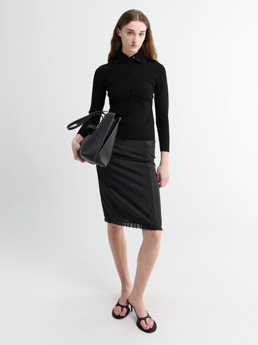 Dunst - H-Line Laced Midi Skirt in Black