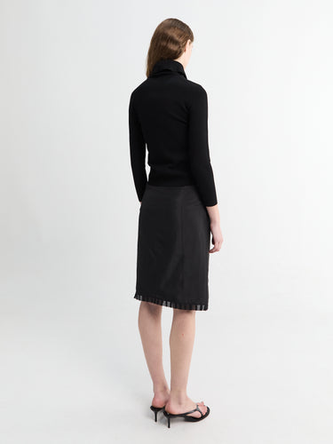 Dunst - H-Line Laced Midi Skirt in Black