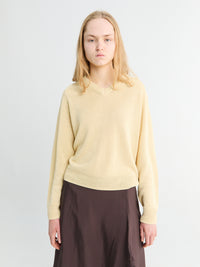Dunst - Unisex V-Neck Sweater in Soft Yellow