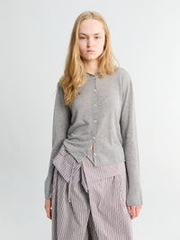Dunst - Summer Essential Knit Cardigan in Melange Grey