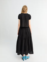 Dunst - Tiered Maxi Skirt in Black