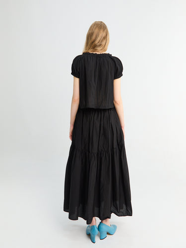 Dunst - Tiered Maxi Skirt in Black