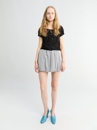 Dunst - Mini Volumed Skirt in Melange Grey