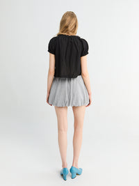 Dunst - Mini Volumed Skirt in Melange Grey