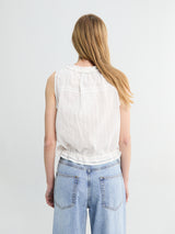 Dunst - Frilled Sleeveless Blouse in White