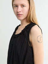 Dunst - Frilled Sleeveless Blouse in Black