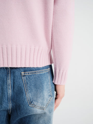 Dunst - Unisex Chunky Roll Neck Sweater in Pale Pink