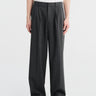 Dunst - Double Pleated Wide Slacks in Charcoal Grey