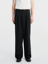 Dunst - Double Pleated Wide Slacks in Black