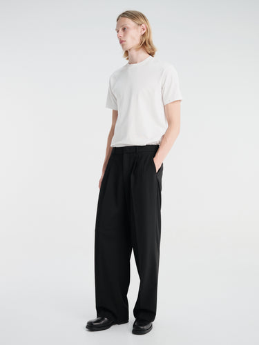 Dunst - Double Pleated Wide Slacks in Black