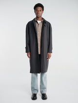 Dunst - Unisex H-Line Wool Mac Coat in Charcoal Grey