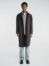 Dunst - Unisex H-Line Wool Mac Coat in Charcoal Grey