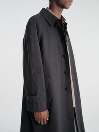 Dunst - Unisex H-Line Wool Mac Coat in Charcoal Grey